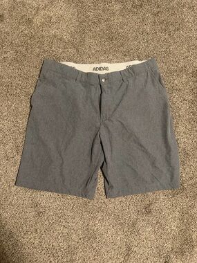 adidas Men's Heather Gray Flat Front Golf Shorts
